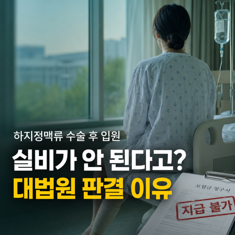 하지정맥류 수술 후 입원했는데 실비가 안된다고...최근 대법원 판결이 난 이유