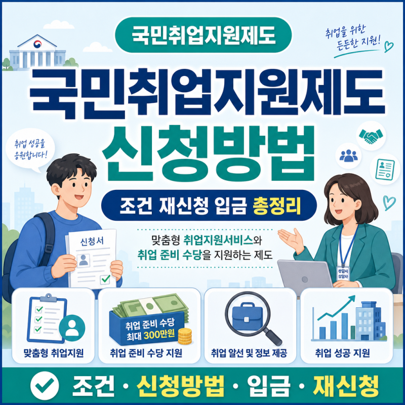국민취업지원제도 신청방법｜조건 재신청 입금 총정리