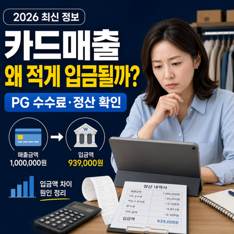 2026 카드매출보다 입금액이 적은 이유｜PG 수수료·정산내역 확인 방법