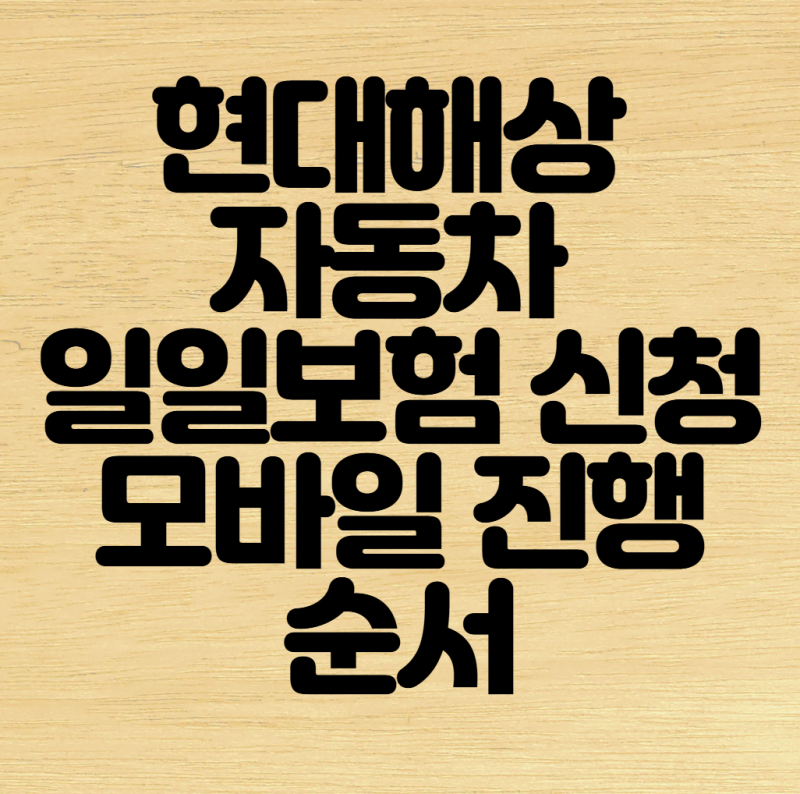 현대해상 자동차 일일보험 신청 모바일로 진행하는 순서