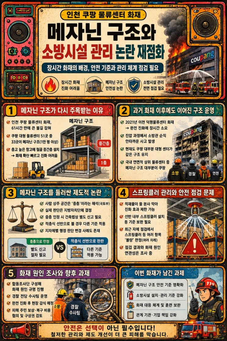 <b>인천</b> 쿠팡 <b>물류센터 화재</b> 계기 -  메자닌 구조와 소방시설 관리 논란....