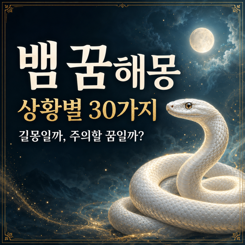 뱀 꿈해몽 총정리｜뱀에게 물리는 꿈·큰 뱀·흰 뱀 등 상황별 30가지