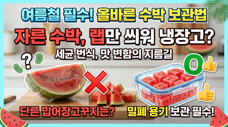 여름철 수박 보관법 , 이것만 지키면 여름 내내 신선해요