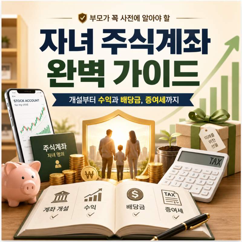 자녀 주식계좌 개설부터 수익과 배당금 증여세까지, 부모가 꼭 사전에 알아야 할 완벽 가이....