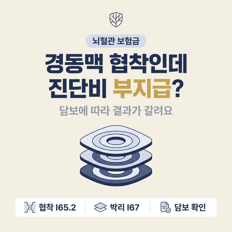 경동맥 협착 I65.2 경동맥 박리 I67 뇌졸중 진단비 쟁점