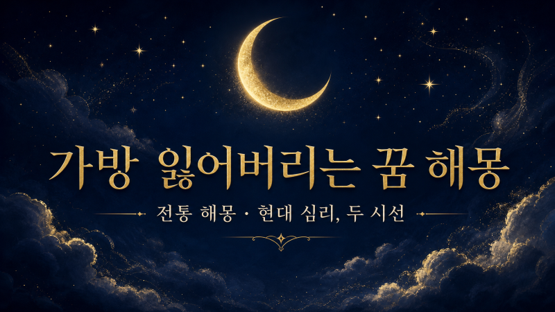 가방 잃어버리는 꿈, 흉몽일까? 전통·심리로 본 의미