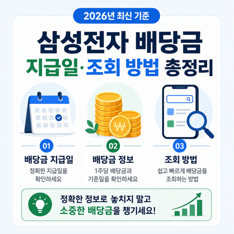 삼성전자 배당금 지급일과 배당 조회 방법 총정리