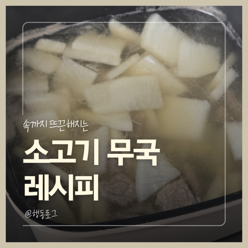 소고기 무국 맛있게 끓이는 법 초간단 황금레시피