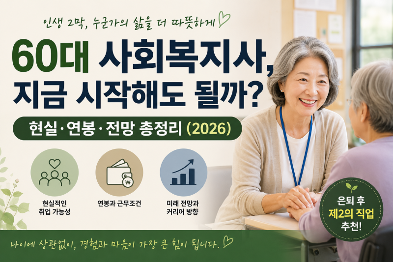 60대 사회복지사, 지금 시작해도 될까? 현실·연봉·전망 총정리 (2026)