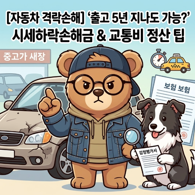 [자동차 격락손해] "출고 5년 지나도 가능?" 시세하락손해금 & 교통비 정산 팁