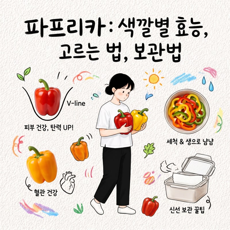 파프리카 효능 칼로리 색깔별차이 고르는법 보관 세척 씨 생으로 피망차이