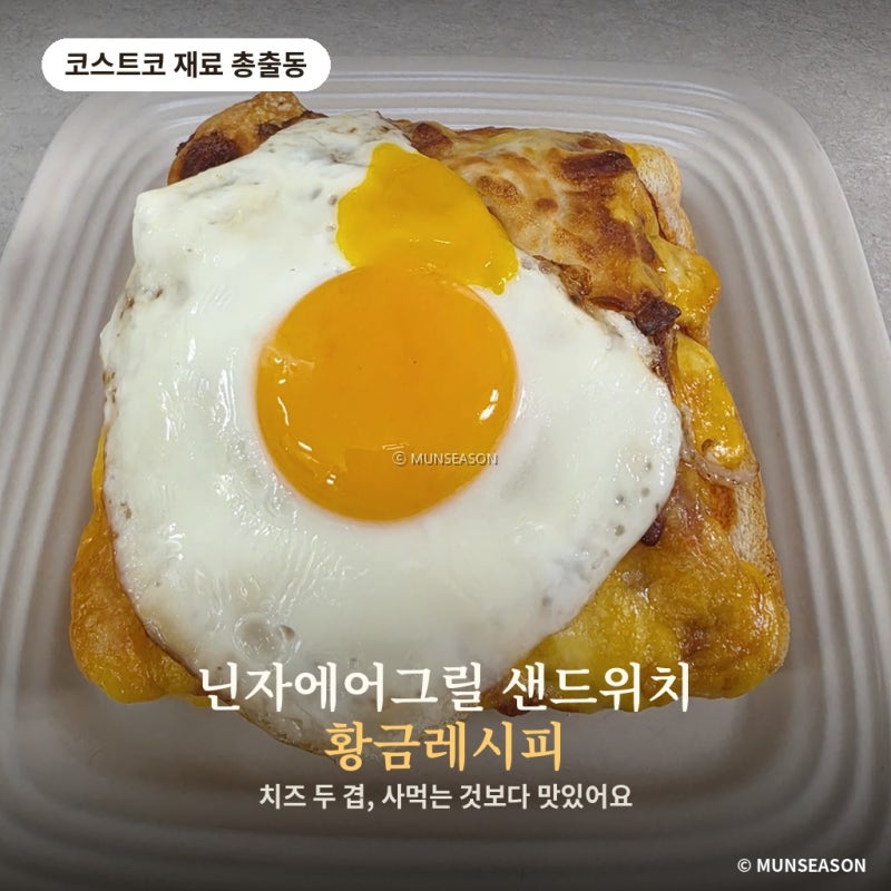 코스트코 재료 총출동! 닌자에어그릴 샌드위치 황금레시피 7분 완성