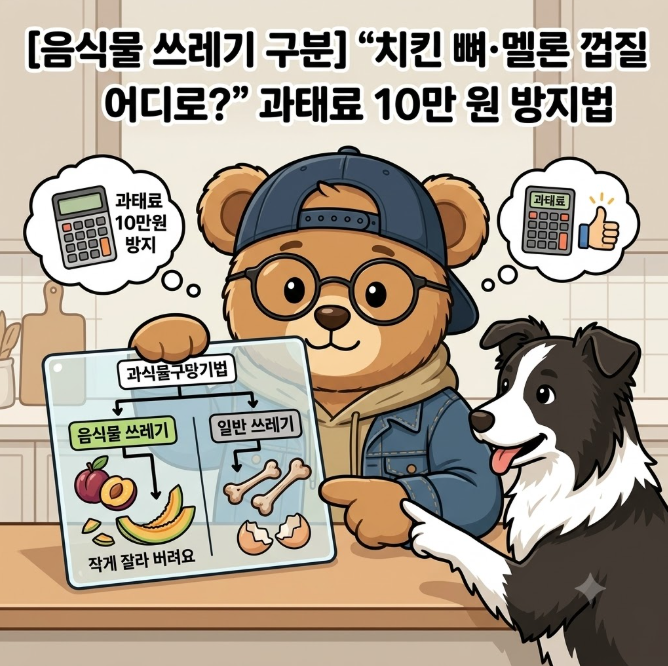 [음식물 쓰레기 구분] "치킨 뼈·멜론 껍질 어디로?" 과태료 10만 원 방지법