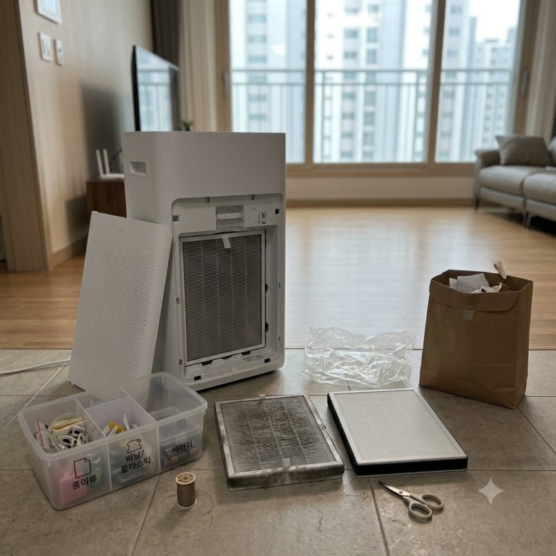 공기청정기 필터 버리기 교체 방법과 주기 및 분리수거 종량제봉투 찾기 전 확인해요