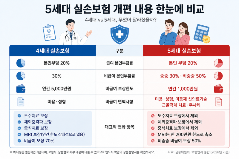 4세대 실손보험, 5세대로 갈아타야 할까? 직접 비교해 본 현실적인 선택 가이드!