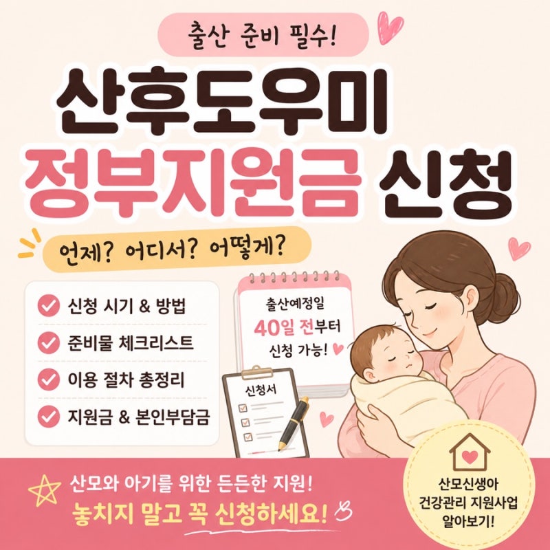 산모 신생아 건강관리 지원사업 알아보기 산후도우미 정부지원 온라인으로 신청했어요! / 필....