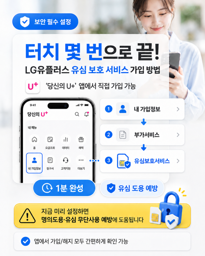 터치 몇 번으로 끝! LG유플러스 유심 보호 서비스 가입 완벽 가이드