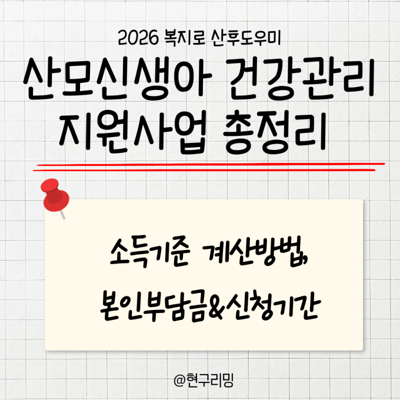 산모신생아 건강관리 지원사업 신청방법 총정리ㅣ소득기준, 본인부담금, 신청기간 (2026 복지....