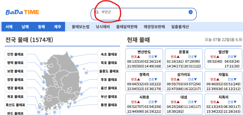서해 갯벌체험 물때표 보는 법! (변산반도 간조 시각 & 사리·조금 뜻 총정리)