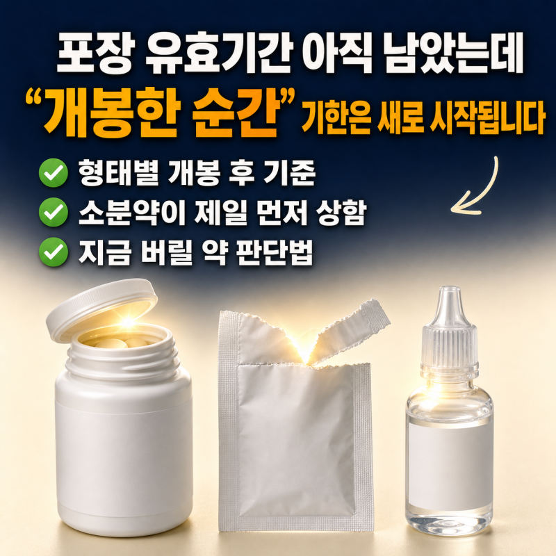 개봉 후 사용기한, 포장 유효기간과 다릅니다 — 버릴 약 판단법