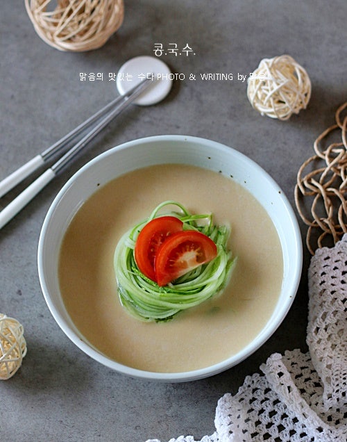백태 콩국수 만들기, 불리지 않고 콩 삶는법으로 백태 콩물 만드는법 설탕 소금 넣은 두유 크....