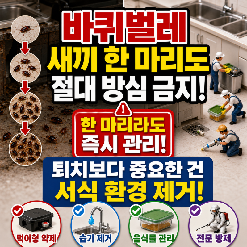 바퀴벌레 새끼 한마리 보였다면? 대부분 이미 늦었을 수 있습니다!