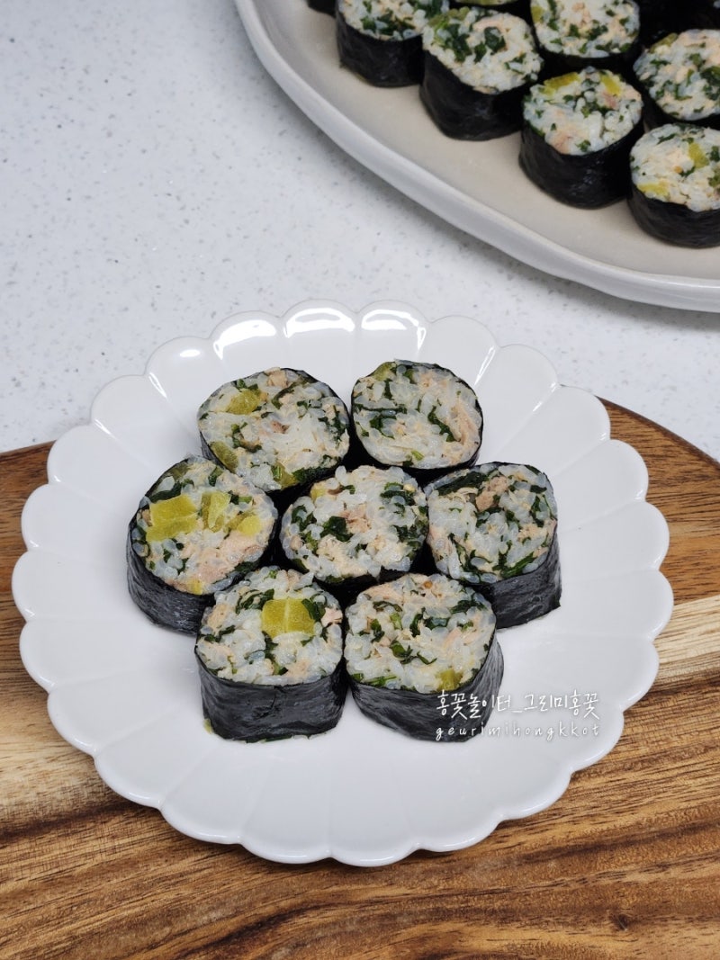 깻잎 참치김밥 만들기 간단한 재료로 초간단 집 김밥 만드는 법
