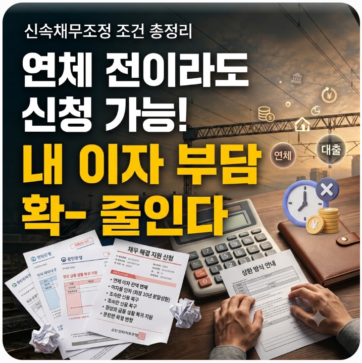 연체 전 신청 가능한 신속채무조정 조건과 자격기준