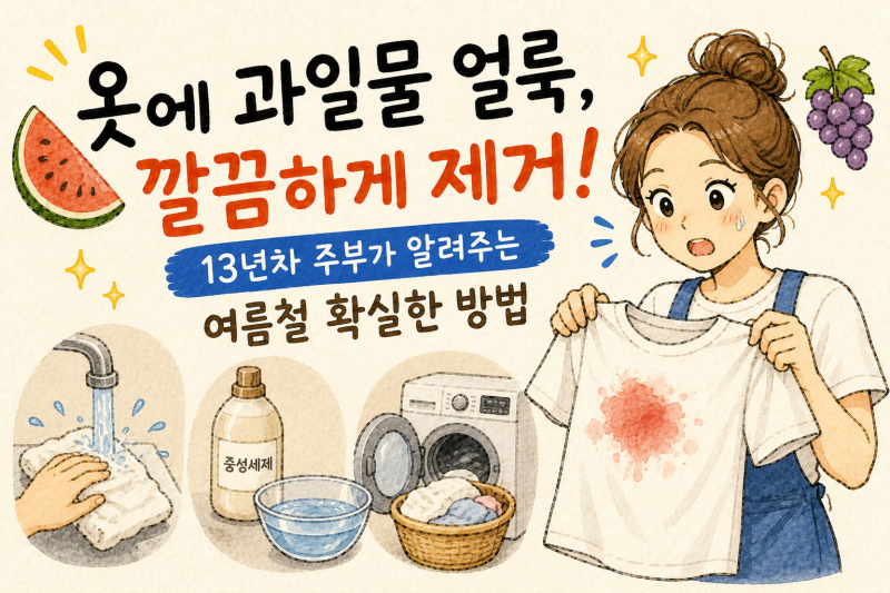 옷에 과일물 수박·포도물 묻은 옷 버리지 마세요!100% 제거 꿀팁