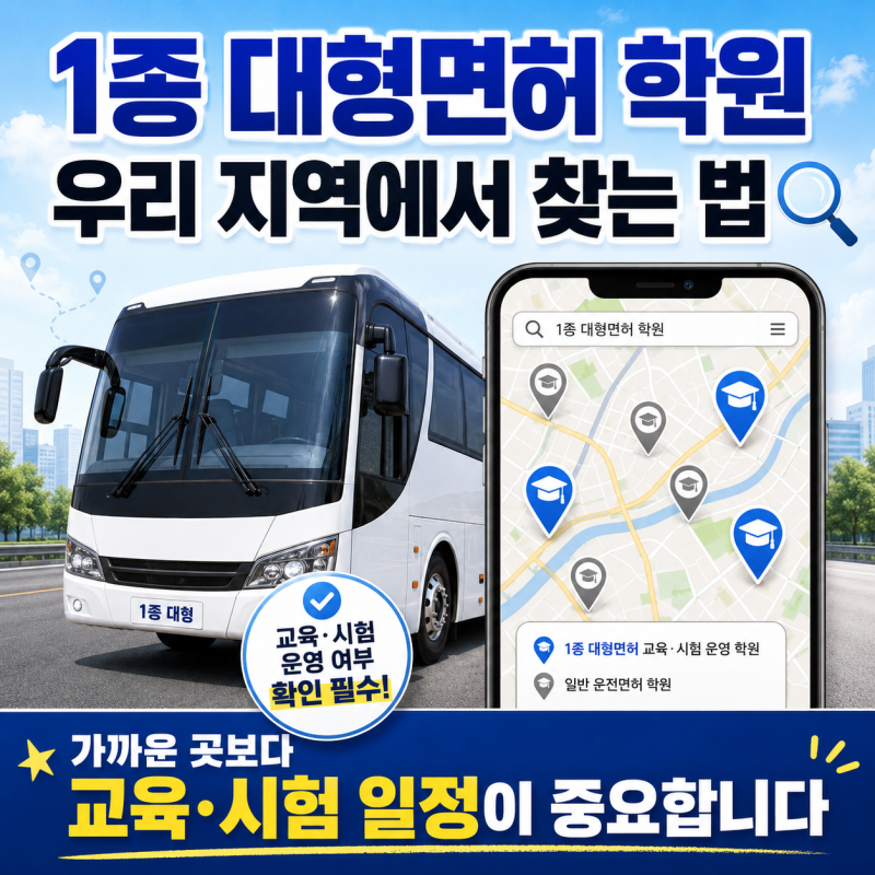 1종 대형면허 학원, 전국에서 이렇게 찾으면 되더라고요 (2026년 기준)