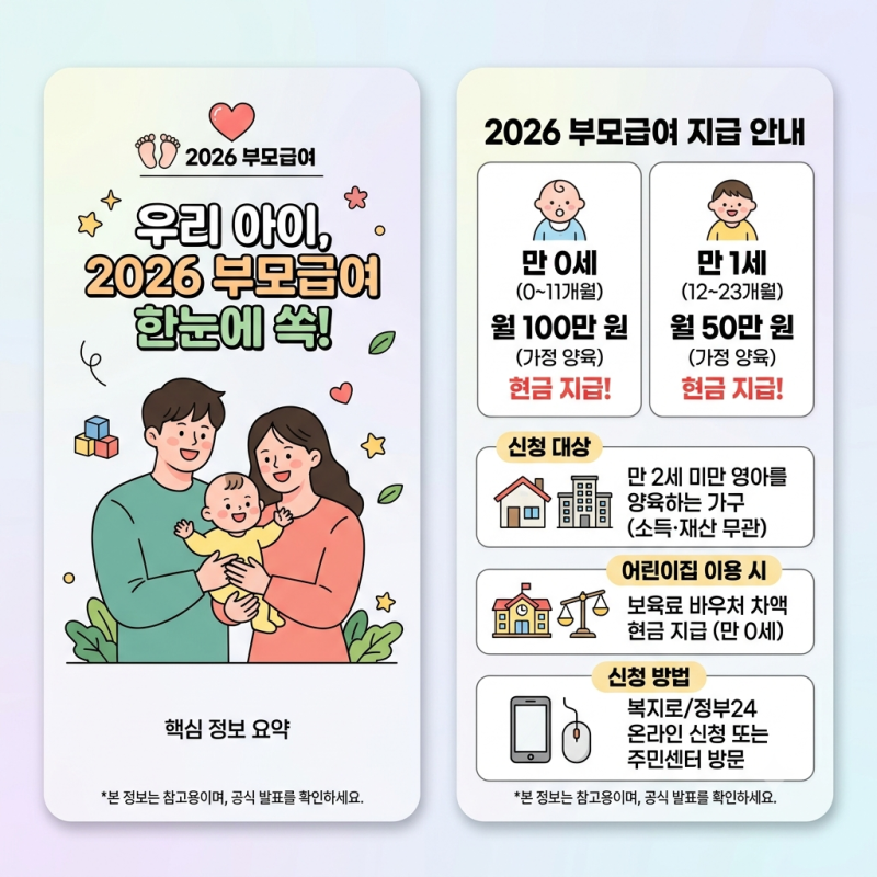 2026 부모급여 금액 조건 신청방법 쌍둥이는 200만원 받는방법까지 총정리