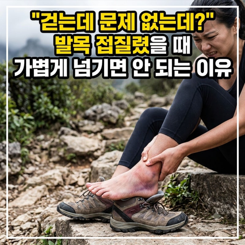 "걷는데 문제 없는데?" 발목 접질렸을 때 가볍게 넘기면 안 되는 이유
