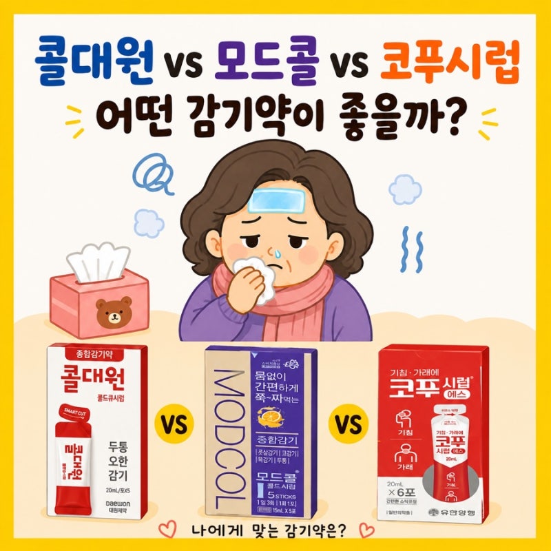 콜대원 vs 모드콜 vs 코푸시럽 완벽 비교 | 성분·효능·부작용·주의사항 총정리