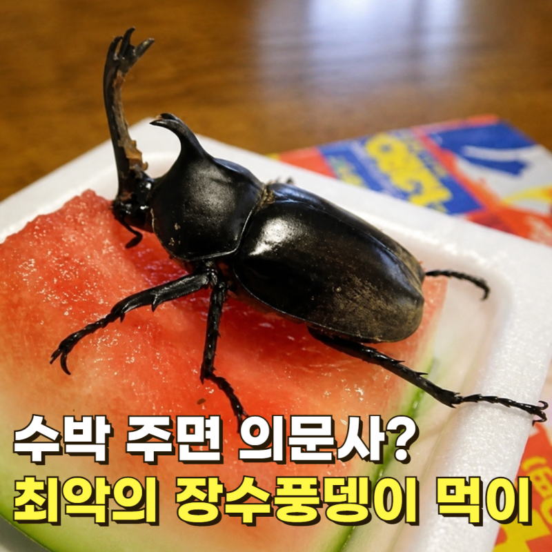 "수박주면 의문사?" 장수풍뎅이 키우기 최악의 장수풍뎅이 먹이와 애벌레 성충 암컷 구별법