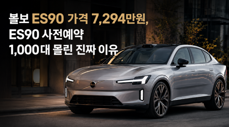볼보 ES90 가격 7,294만원, ES90 사전예약 1,000대 몰린 진짜 이유