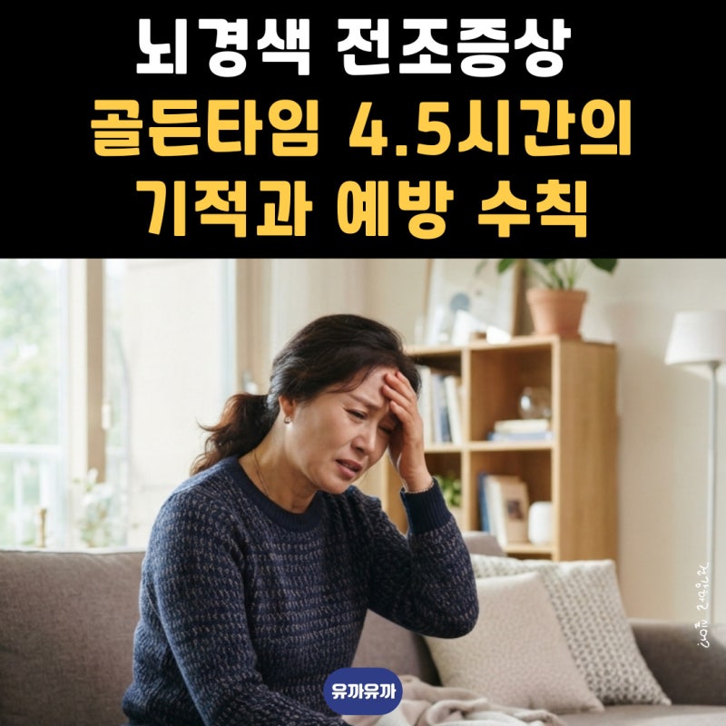 뇌경색 전조증상 골든타임 4.5시간의 기적과 예방 수칙