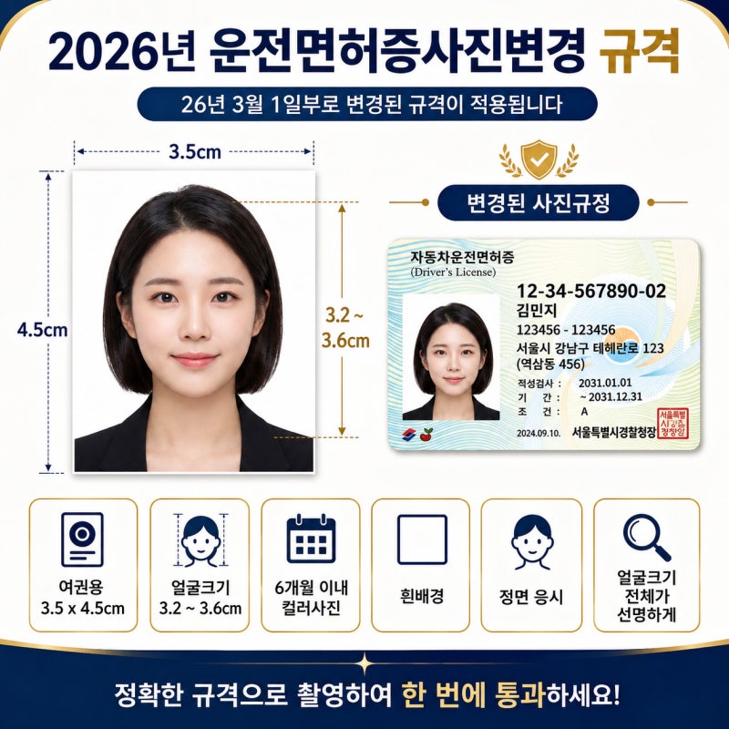 운전면허증 사진 규격 사이즈
