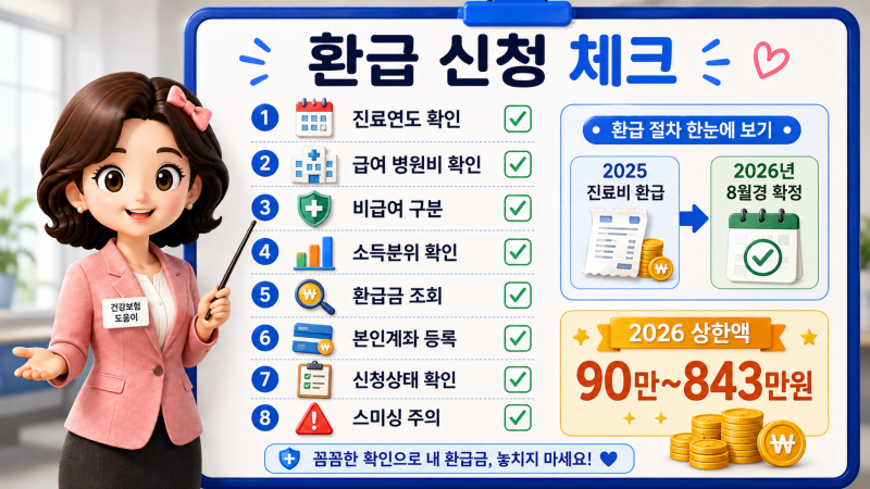 2026 본인부담상한제 환급금 조회, 2025년 병원비 돌려받는 방법