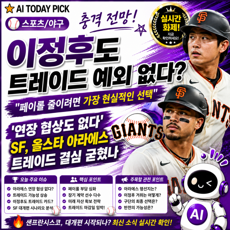 [스포츠/야구] 샌프란시스코 대개편 시작되나? 아라에스 이어 이정후 트레이드 가능성까지 ....