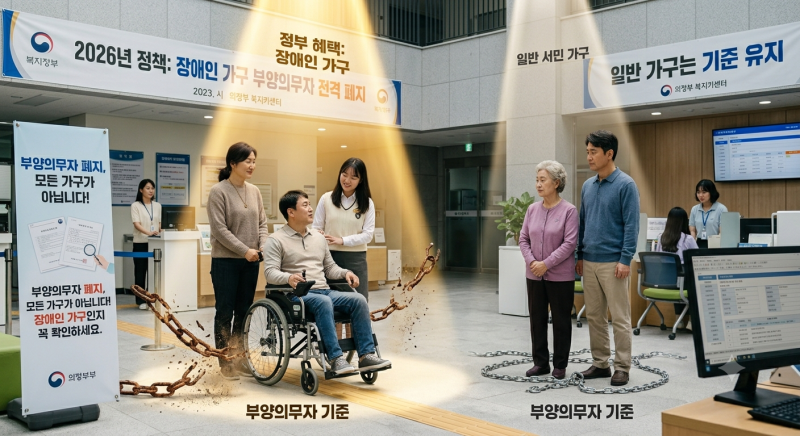 2026년 부양의무자 기준 폐지와 장애인 의료급여 생계급여 신청 자격!