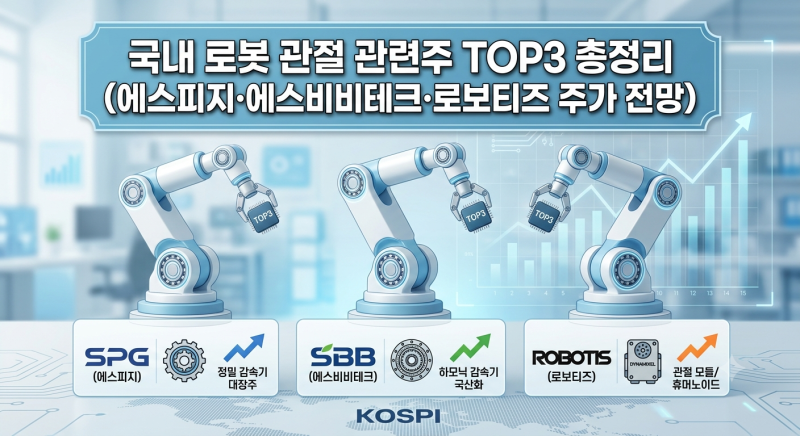 국내 로봇 관절 관련주 TOP3 총정리 (에스피지·에스비비테크·로보티즈 주가 전망)