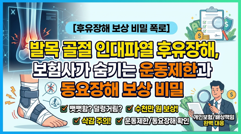 발목 골절 인대파열 후유장해, 보험사가 보험금 거절하는 꼼수 방어 보상 비밀