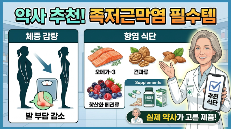 발바닥 통증 줄이는 족저근막염 식단과 피해야 할 음식