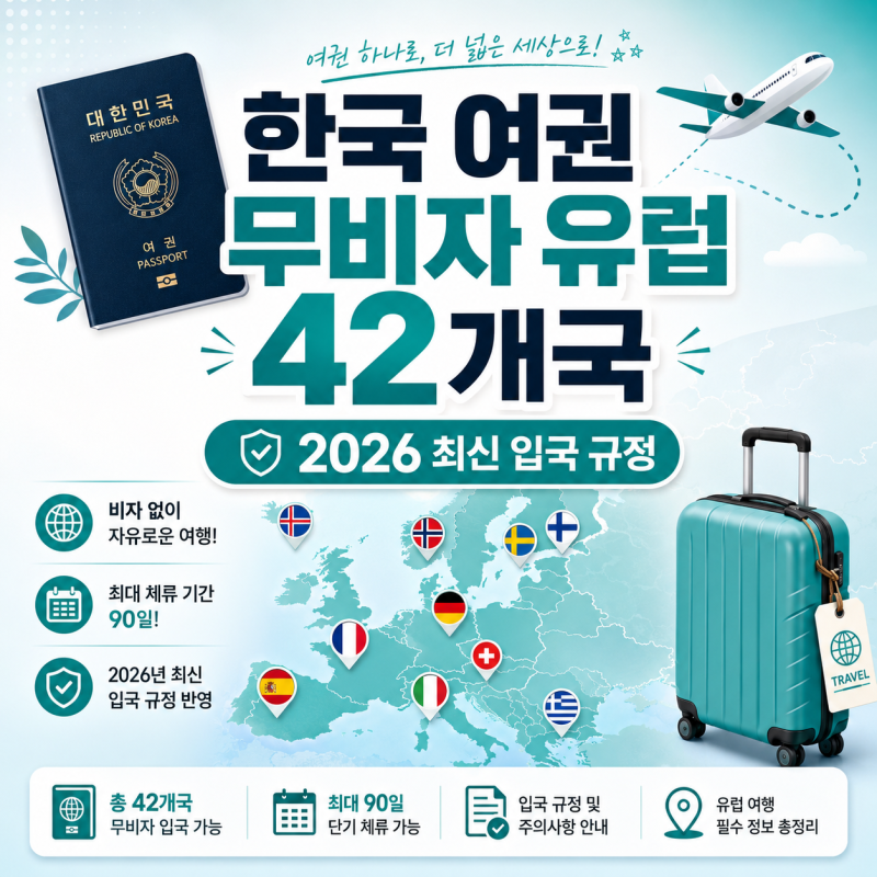 유럽 여행 비자 필요 없다! 무비자 입국 가능 국가 완벽 가이드
