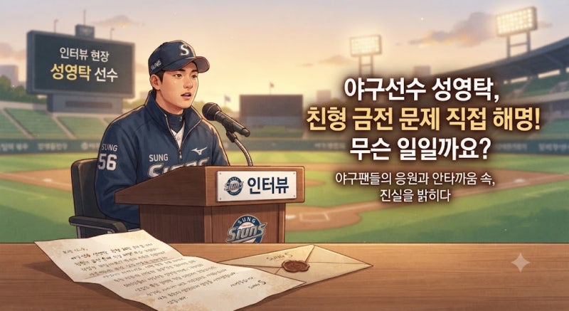 야구선수 성영탁, 친형 금전 문제 직접 해명한 이유는 무엇일까요?