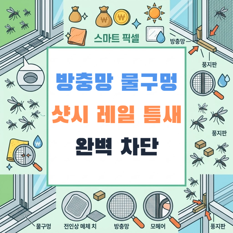 창문 다 닫았는데 모기가 들어온다면? : 방충망 물구멍과 샷시 레일 틈새 완벽 차단 방법