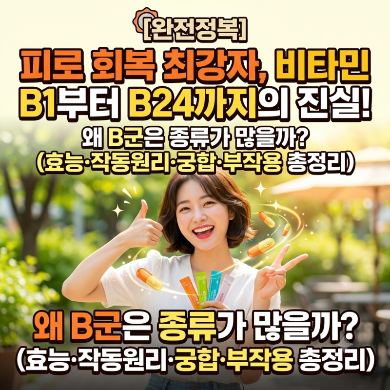 [완전정복] 피로 회복 최강자, 비타민 B1부터 B24까지의 제대로 이해하자! 왜 B군은 종류가 많....