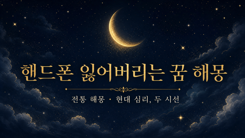 핸드폰 잃어버리는 꿈, 흉몽일까? 전통·심리로 본 의미