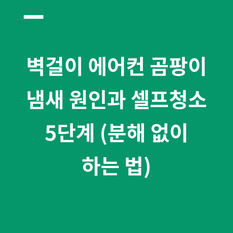벽걸이 에어컨 곰팡이 냄새 원인과 셀프청소 5단계 (분해 없이 하는 법)