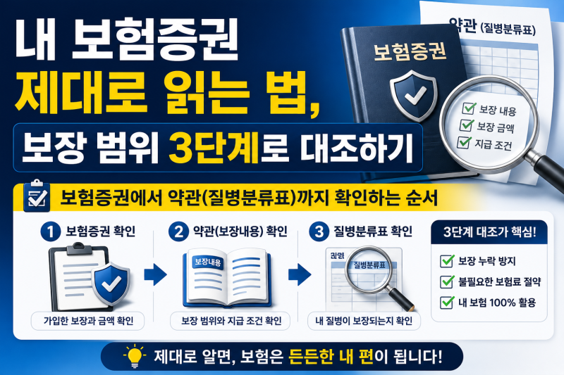 보험증권 제대로 읽는 법, 보장 범위 3단계로 대조하기 — 보험증권에서 약관까지 확인하는 ....